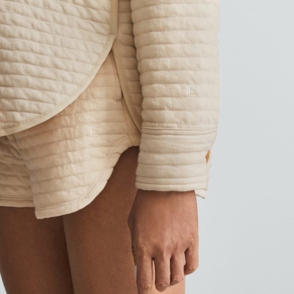 Everlane The Organic Cotton Quilted Shirt Jacket Cream Parchment M - Picture 6 of 13